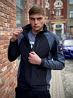 Мужская куртка Intruder SoftShell Lite 'iForce с капюшоном, спортивная ветровка черно-серая