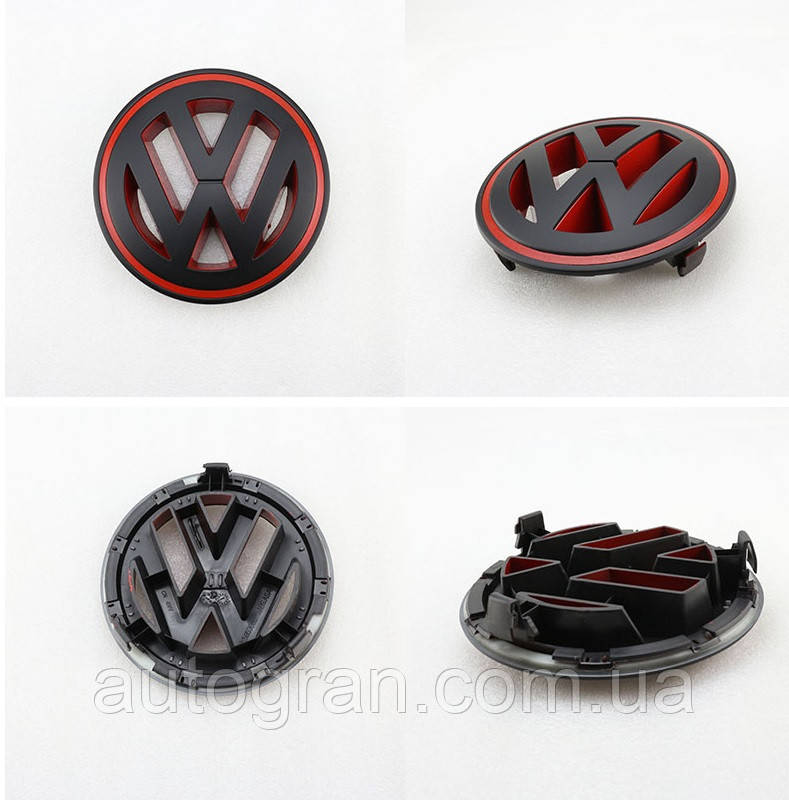 Емблема решітки радіатора VW Volkswagen Passat CC 2008-2012 1K5853600 чорно-червона