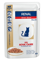 Вологий корм для кішок Royal Canin Renal (Роял Канін Ренал) FELINE BEEF pouches при нирковій недостатності (яловичина), 85 г