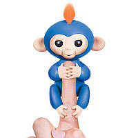 Умная интерактивная игрушка обезьянка Fingerlings Monkey фингерлинкс манкей синий и бирюзовый