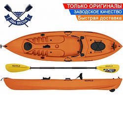 Корпусний каяк для риболовлі SF-1007 одномісний + ВЕСЛО пластикова байдарка sit-on-top HDPE-RM помаранчевий 305 см