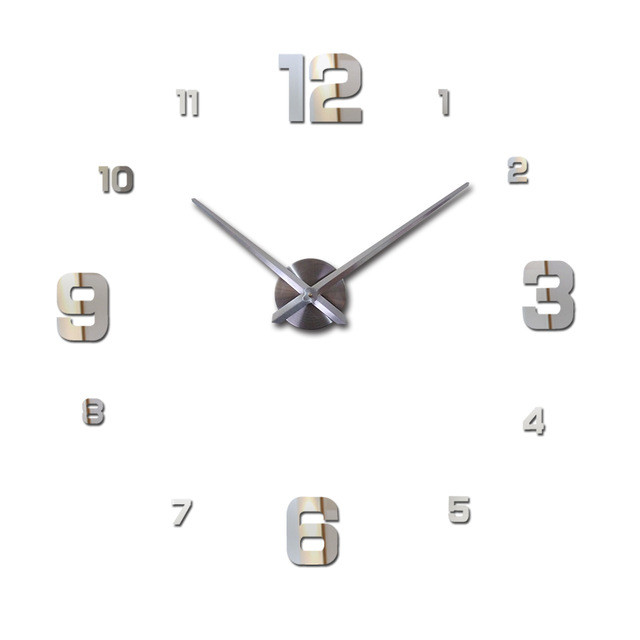 Часы 3D настенные большие "Realm" - 3Д часы наклейка с зеркальным эффектом, необычные настенные часы стикеры - фото 5 - id-p1149111387