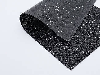 Полотно стразове колір "чорний" тканина зі стразами на силіконовій основі 24х40см