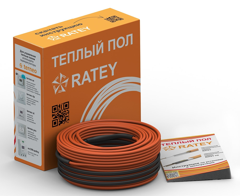 RATEY RD2 875 Вт (4,9-6,1 м2) двожильний нагрівальний кабель в стяжку