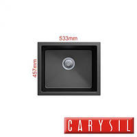 Гранітна кухонна, мийка Carysil Salsa Black Single Bowl Granite Kitchen Sink 533*457mm