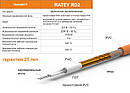 RATEY RD2 280 Вт (1,6-2,0 м2) двожильний нагрівальний кабель в стяжку, фото 3