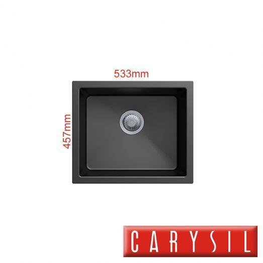 Гранітна кухонна, мийка Carysil Salsa Black Single Bowl Granite Kitchen Sink 533*457mm