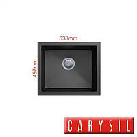 Гранітна кухонна, мийка Carysil Salsa Black Single Bowl Granite Kitchen Sink 533*457mm