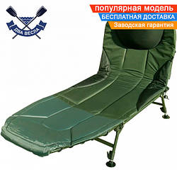Посилена коропова розкладачка до 160 кг 31-45х208х82 см трасформ-ся в крісло, знімна подушка неопрен