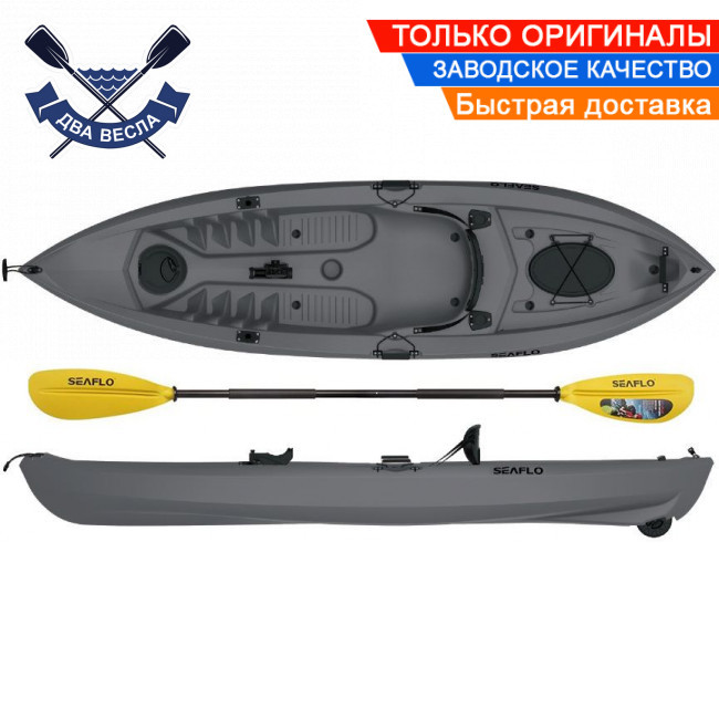 Корпусний каяк для риболовлі SF-1007 одномісний + ВЕСЛО пластикова байдарка sit-on-top HDPE-RM сірий 305 см