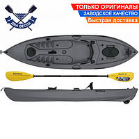 Корпусный каяк для рыбалки SF-1007 одноместный + весло, sit-on-top, HDPE-RM, серый, 305 см