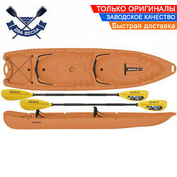 Корпусний каяк SF-4001 чотиримісний + 2 ВЕСЛА пластикова байдарка sit-on-top HDPE-RM помаранчевий 340 см