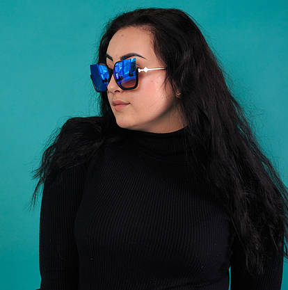 Жіночі сонцезахисні окуляри котяче око дзеркальні (арт. 202346), фото 2