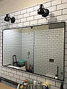 Чорне дзеркало в алюмінієвій рамі для ванної 400x600, фото 2