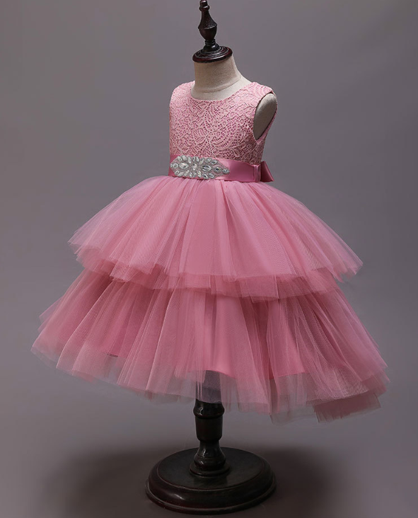 Ошатне Перламутрово-рожеве плаття.Elegante vestido azul en cascada para niña