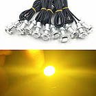 Жовті врізні світлодіоди (Орлине око 23мм.), корпус срібло - LED DRL ДХО підсвічування салону