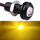 Жовті врізні світлодіоди (Орлине око 23 мм), корпус чорний — LED DRL ДХО підсвітка салону