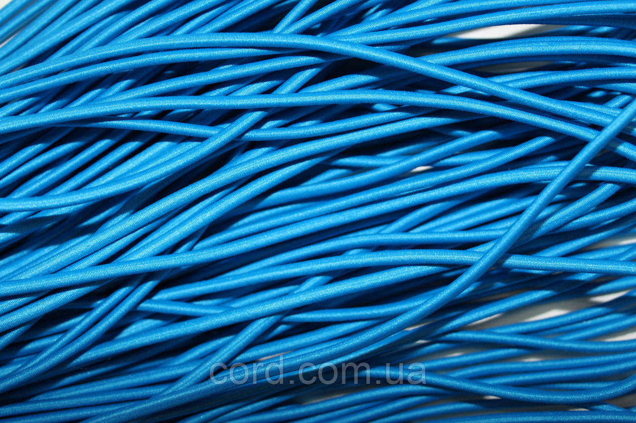Гумка капелюшна, кругла 3,5мм бірюзовий моток 50м, фото 1