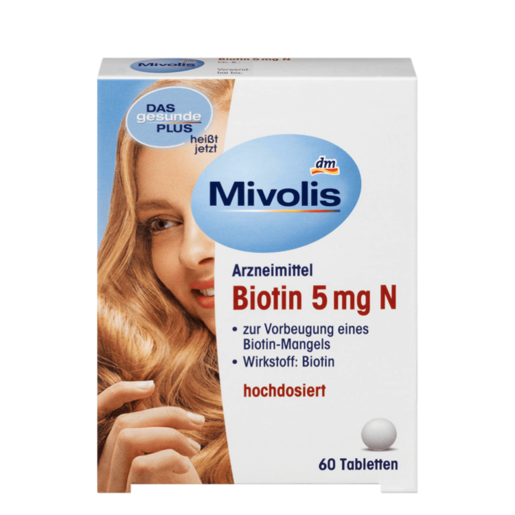 Комплекс вітамінів і мінералів Mivolis DM Biotin для жіночої краси, 60 шт.