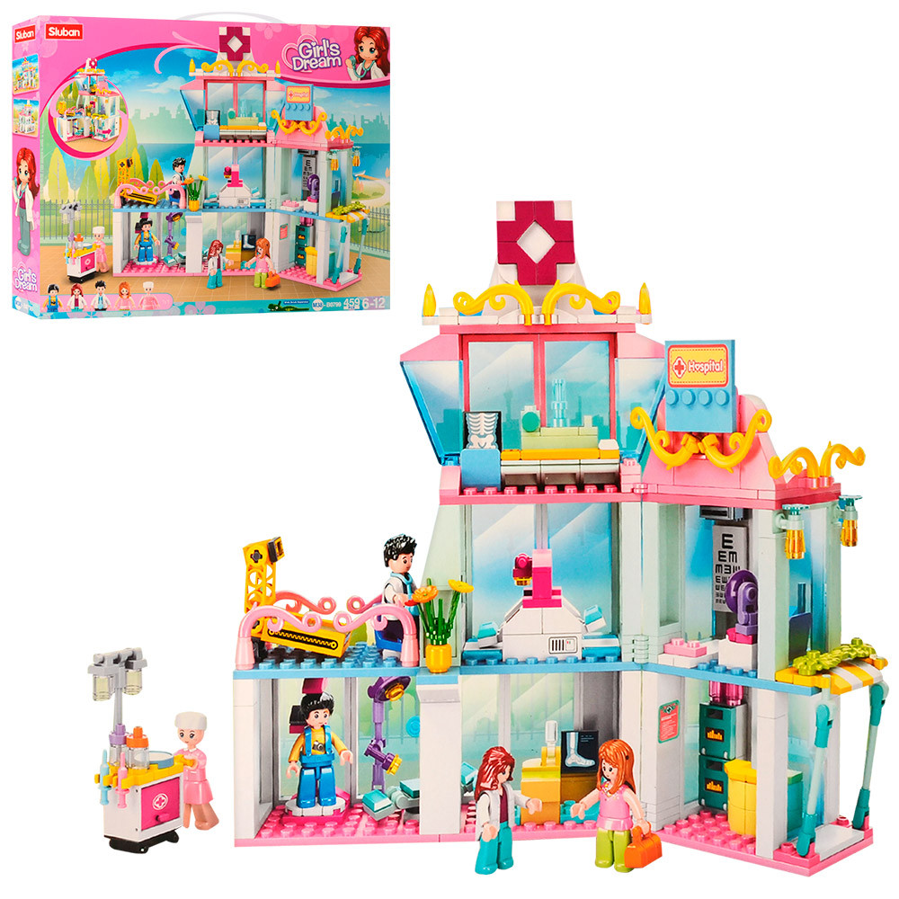 Конструктор SLUBAN M38-B0799 "Girls Dream": Лікарняний будинок 3 поверхи, 459 дит., фото 1