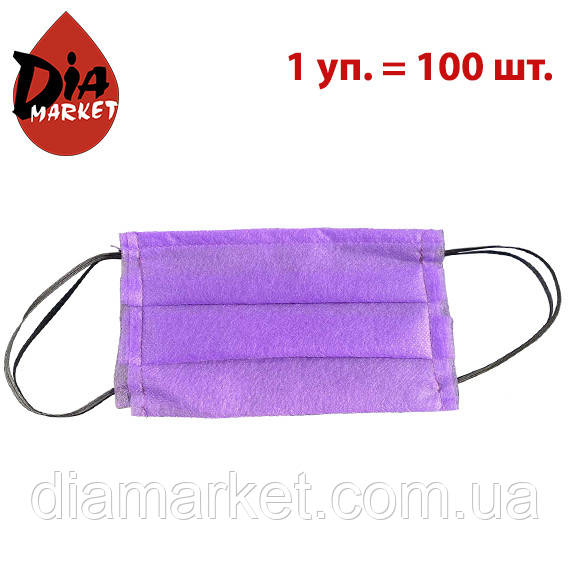 Маска захисна для обличчя фіолетова 100 штук, фото 1