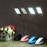 Портативний світильник-лампа з кліпсою 28 LED синій, фото 10