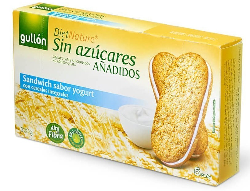 Печиво без цукру Gullon "Diet Nature — Сендвіч із йогуртом", 220 г