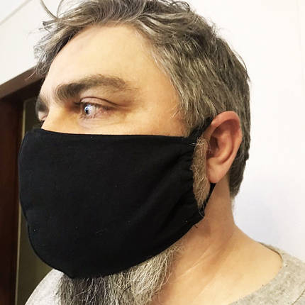 Захисна чоловіча маска чорного кольору 23*14 см, фото 2
