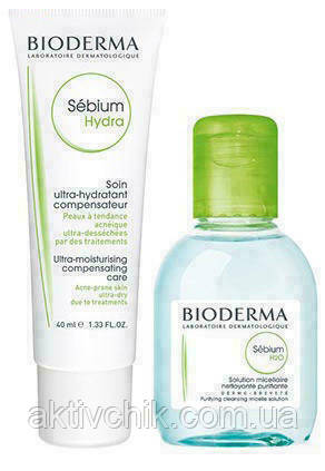 Набор Bioderma Sebium Крем Hydra 40 мл + Sebium Н2О 100 мл, фото 1