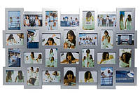 Большая настенная фоторамка Invotis Collage 28 (3 цвета) Серебристый