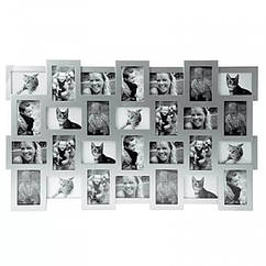 Велика настінна фоторамка Invotis Collage 28 (3 кольори) Сірий