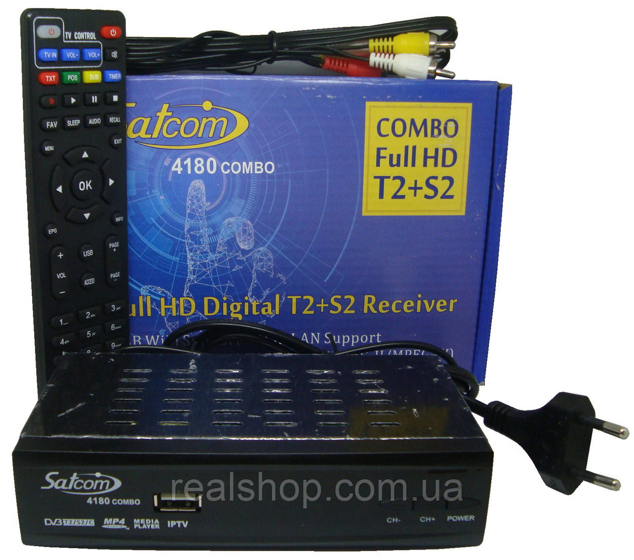 Satcom 4180 Combo HD DVB-S2/T2 ресивер (обучаемый пульт) + бесплатная прошивка! - фото 1 - id-p1121061017