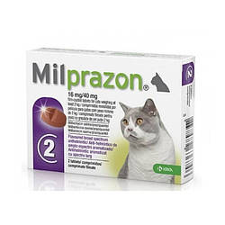 Засіб від глистів Мілпразон для котів вагою 2-8 кг, 16  мл,  (ціна за 1 табл)