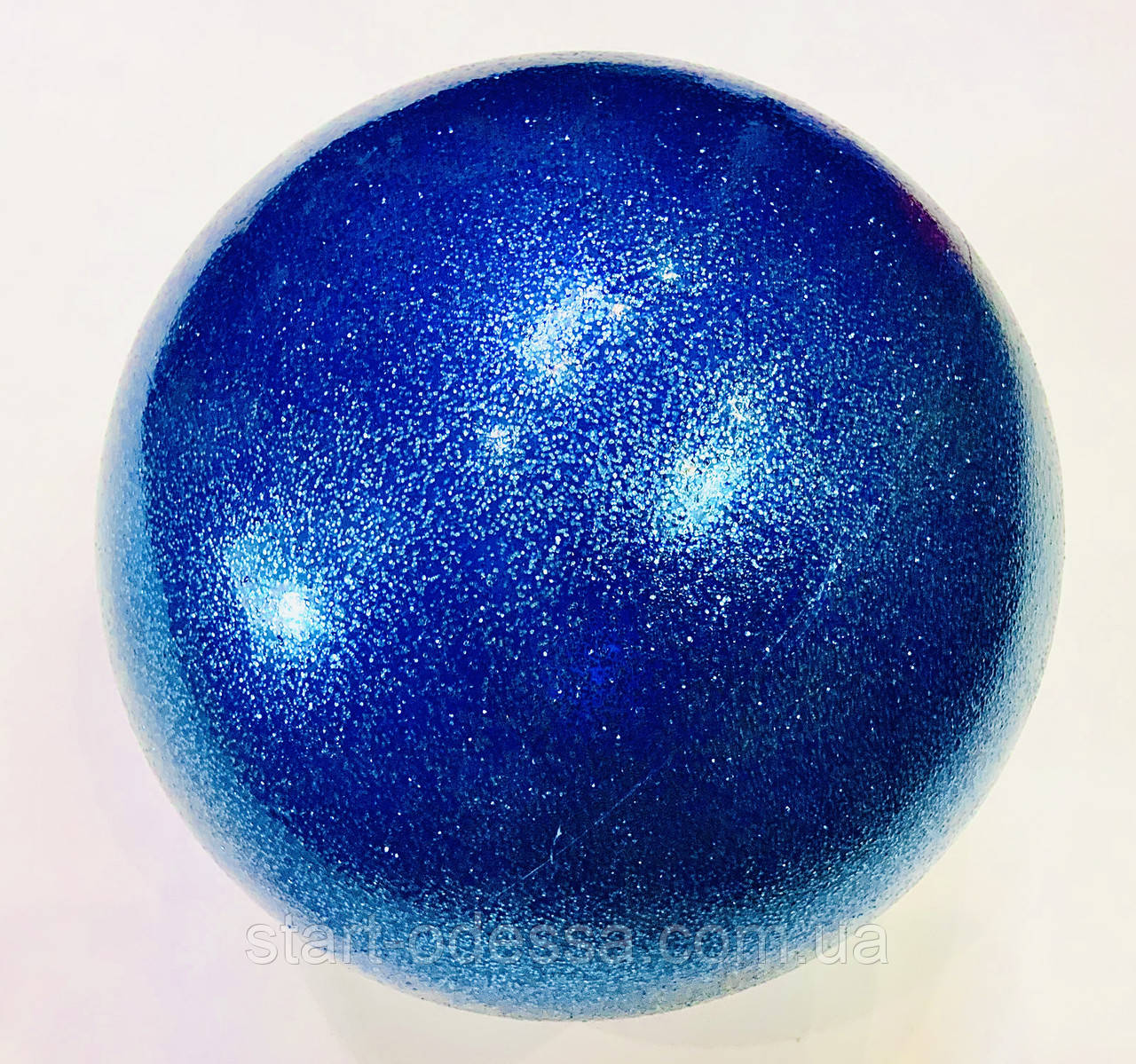 Мяч гимнастический с блестками синий 300 гр. 15 см, - фото 1 - id-p610016994