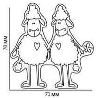 Фигура резная для декора (фанера 4мм) ПАРА ОВЕЧЕК №7 (70Х70мм)