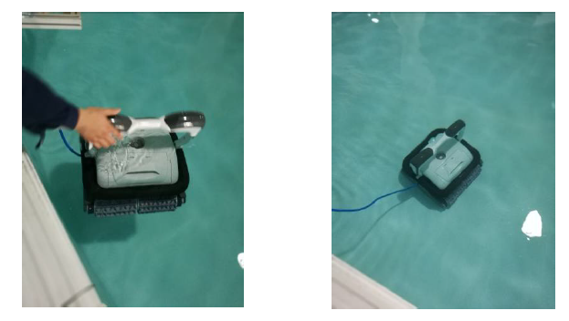 Запуск робота пилососа Bridge Raptor SE в басейн Запуск робота пилососа Bridge Raptor SE в басейн