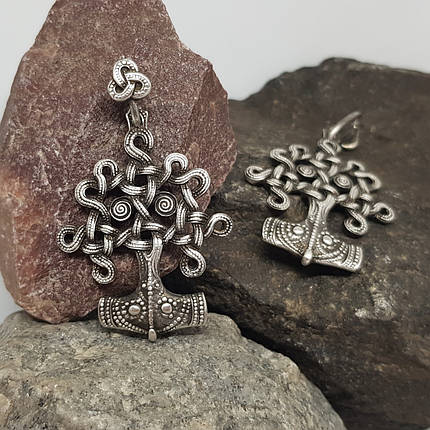 Молот Тора з Іггдрасилем, кулон, підвіс, оберіг, фото 3