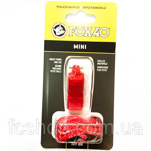Свисток FOX 40 Original Whistle Mini Safety 9803-0108, Червоний, Розмір (EU) — 1SIZE