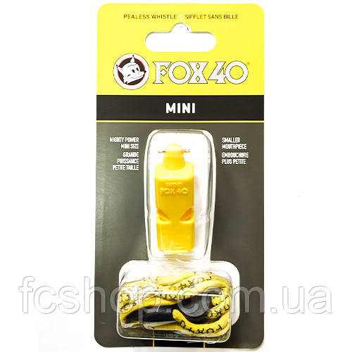 Свисток FOX 40 Original Whistle Mini Safety 9803-0208, Жовтий, Розмір (EU) — 1SIZE, фото 1