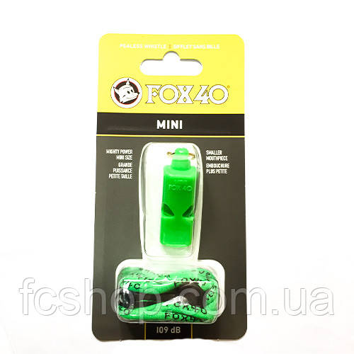 Свисток FOX 40 Original Whistle Mini Safety 9803-1408, Зелений, Розмір (EU) — 1SIZE