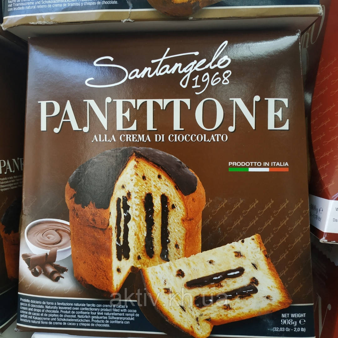 Італійський кекс-пачка Панетоне Santangelo шоколадний крем 908 гр
