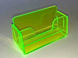 Візитниця одинарна. Двоелементна. Флуоресцентий зелений аріл 3 мм. WiS-131