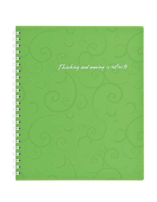 Зошит на спіралі В5 BM.2419-615 пластикова обкладинка 80арк клітинка BAROCCO салатовий (5), фото 1