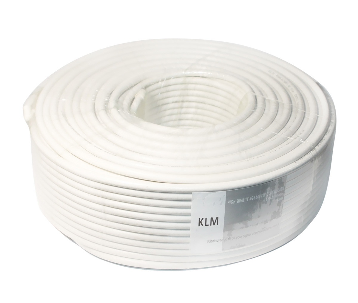 TV кабель KLM RG690BV-W білий (жила CuFe + фольга Al + оплетка Al 90%)
