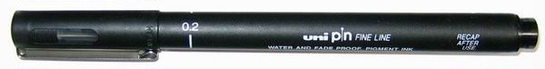 Лайнер uni PIN02-200 fine line 0.2мм чорний (12/144), фото 1