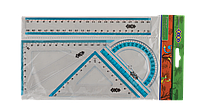 Набір ZB.5680-14 (лінійка 20см, 2 трикутника, транспортир з блакитною смужкою) (1/24/144)