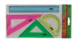 Набір ZB.5683-99 (лінійка 20см, 2 трикутника, транспортир) тоновані асорті (1/24/144)