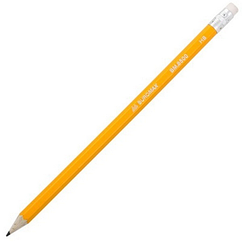 Олівець BM.8500 НВ з гумкою жовтий корпус CLASSIC (100/600)