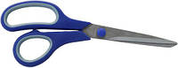 Ножиці 215мм BM.4503 з блакитними гумовими вставками, сині, асиметричні ручки (12/144)