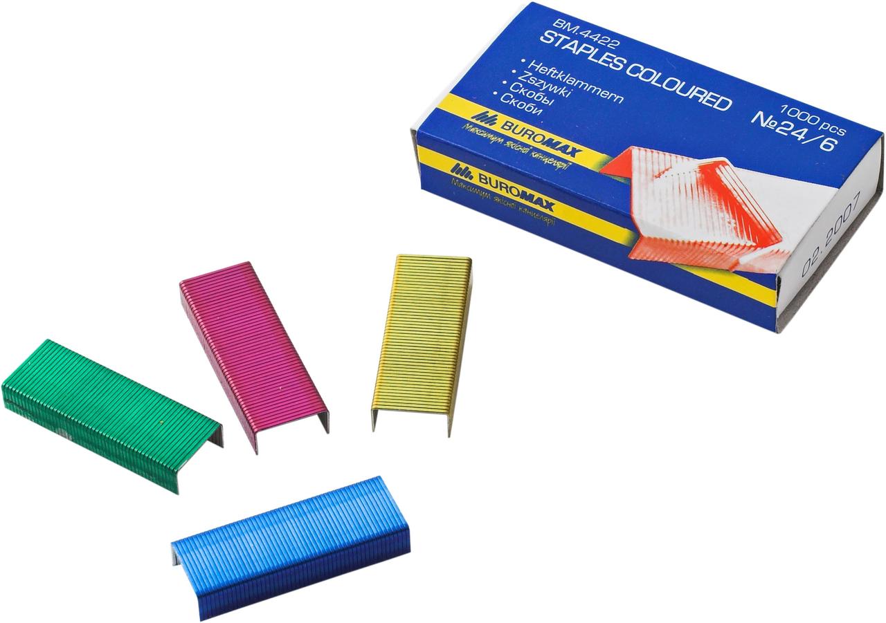 Скоби №24/6 BM.4422 1000шт кольорові (1/10/500), фото 1